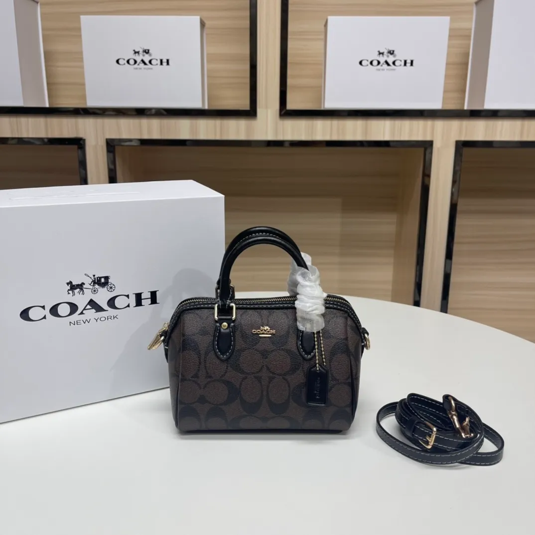 Top original order, batch 400💰COACH/Coach's new women's MINI ROWAN portable shoulder crossbody bag Boston small. CH370 CH159 CH469 CH160 size 16.5×11×9. .