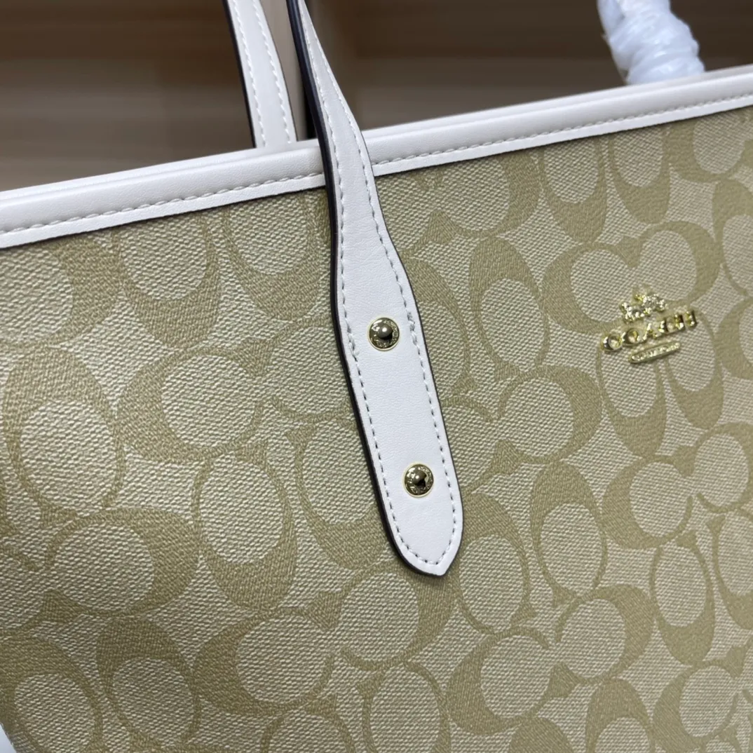 Top original order, batch 380💰Coach F58292 new shopping bag, classic C logo. Practical and versatile, can be used all year round, large capacity. Versatile! Size: 29*27*14