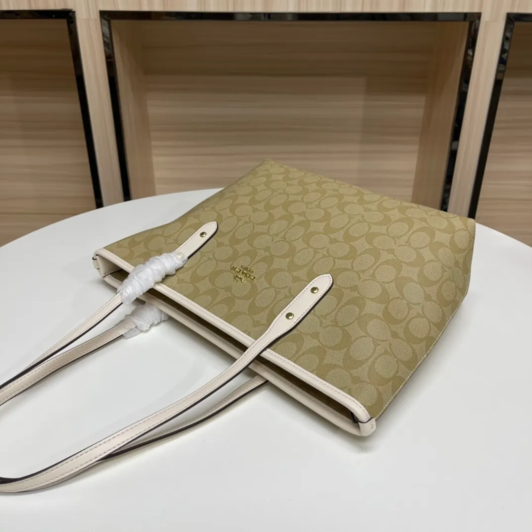 Top original order, batch 380💰Coach F58292 new shopping bag, classic C logo. Practical and versatile, can be used all year round, large capacity. Versatile! Size: 29*27*14