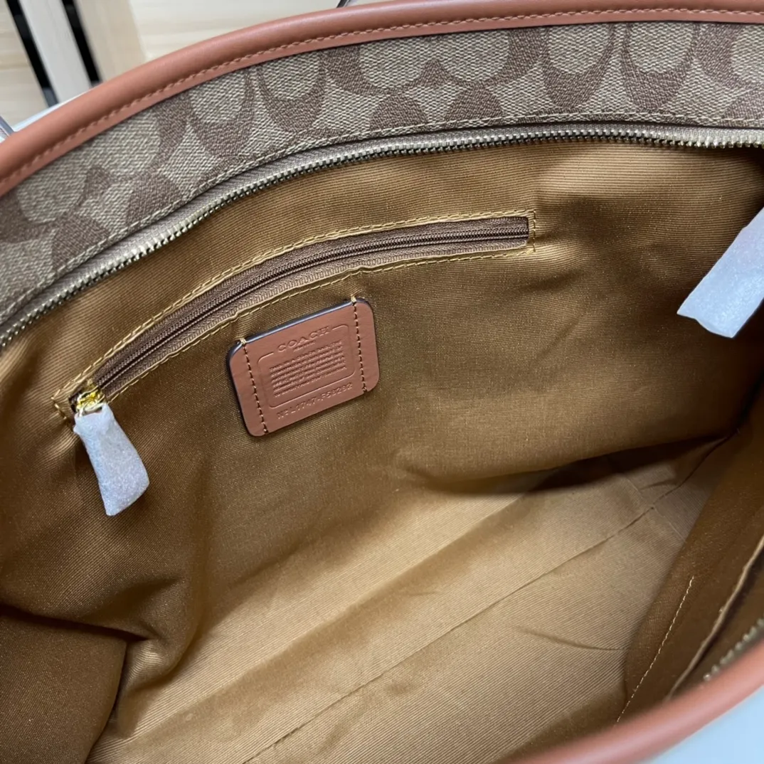 Top original order, batch 380💰Coach F58292 new shopping bag, classic C logo. Practical and versatile, can be used all year round, large capacity. Versatile! Size: 29*27*14
