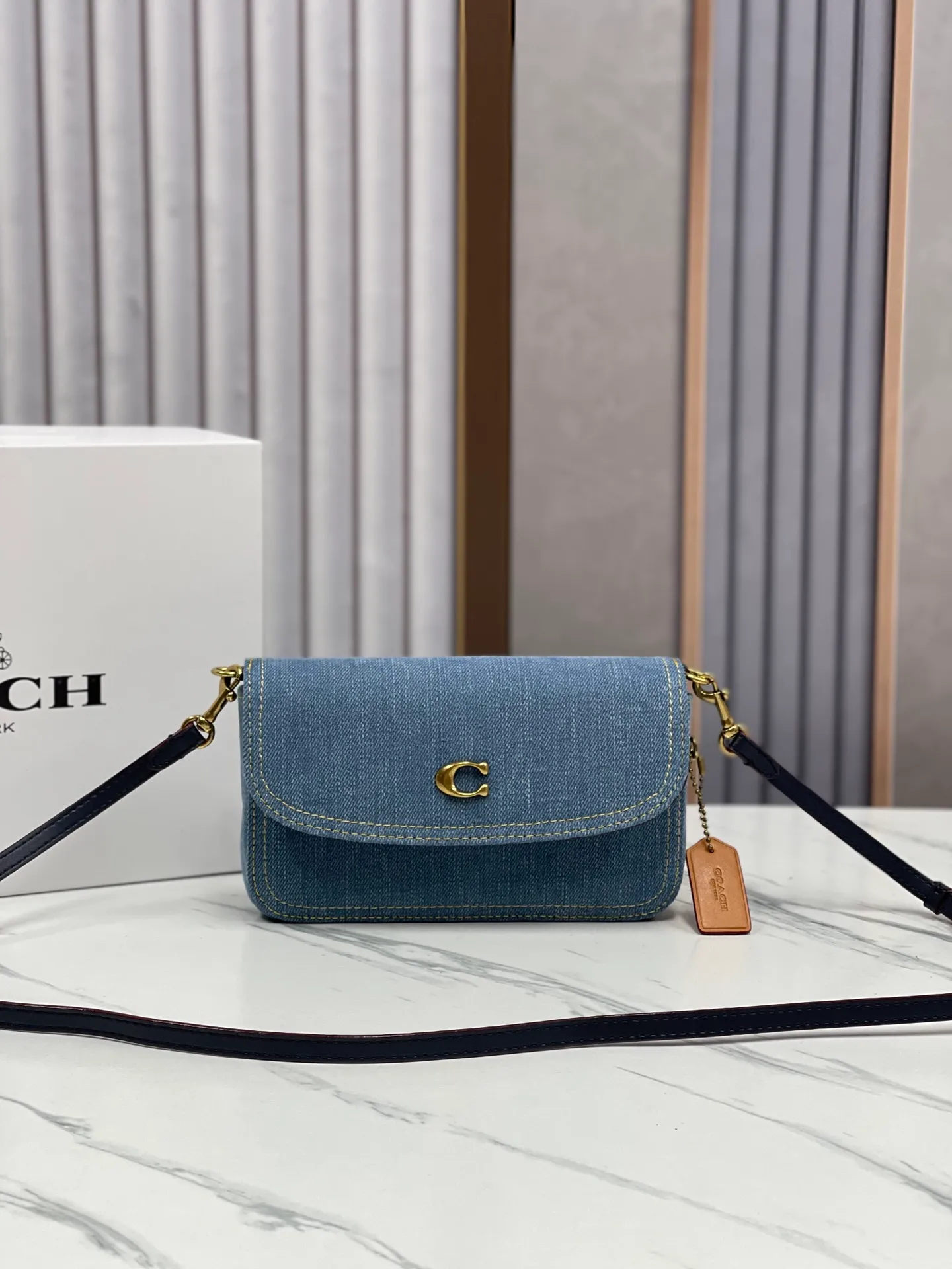 Top original order batch 420💰COACH new model CS126 counter synchronized Hayden crossbody bag fashionable simple versatile denim blue shoulder bag size 20*12*3