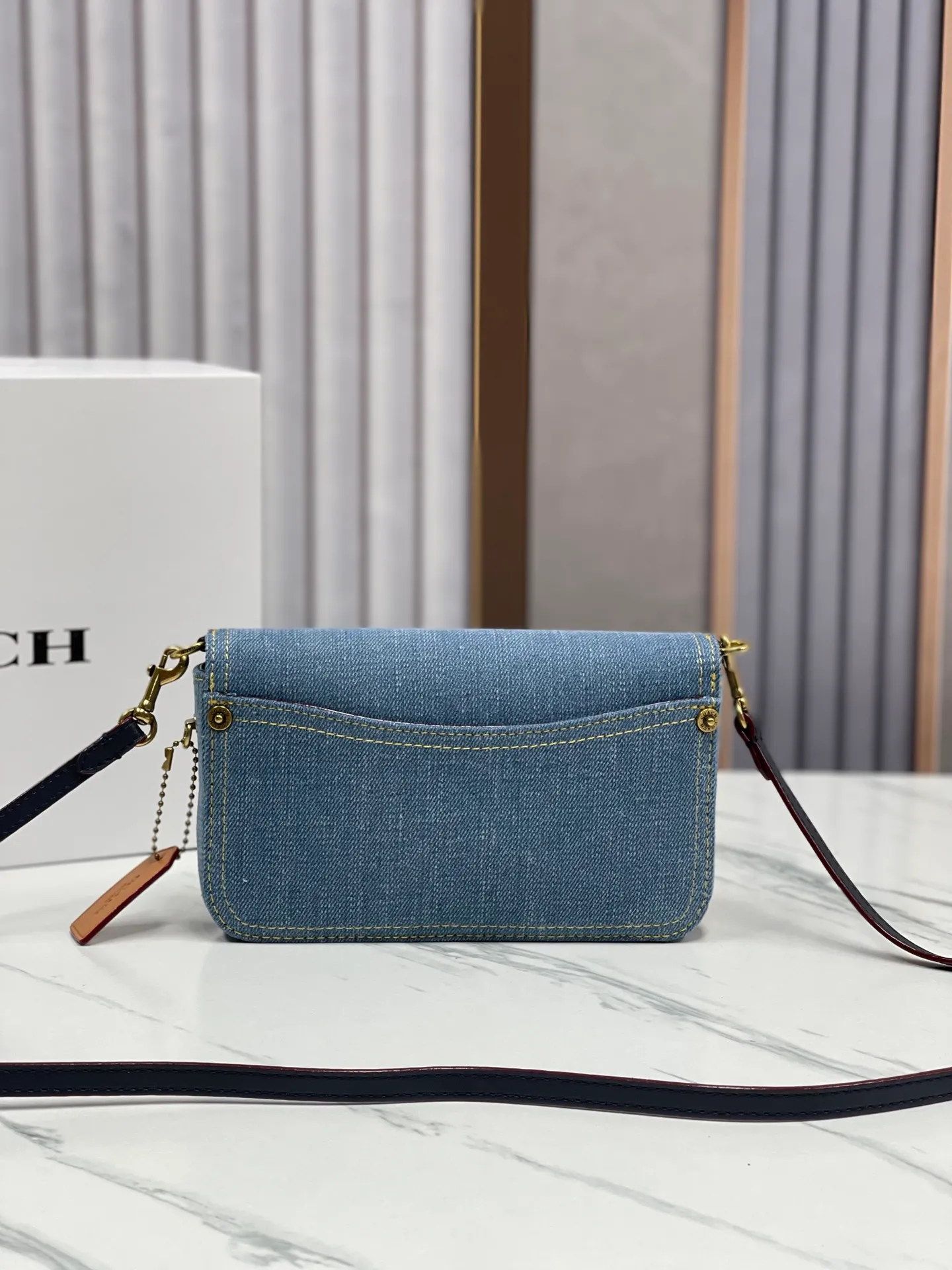 Top original order batch 420💰COACH new model CS126 counter synchronized Hayden crossbody bag fashionable simple versatile denim blue shoulder bag size 20*12*3