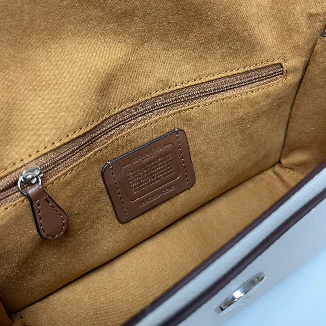 Batch 520💰COACH/model CE560 Coach outlet women's bag color matching classic logo MORGAN shoulder bag armpit bag, hijab with first-layer cowhide, size 26X14X6