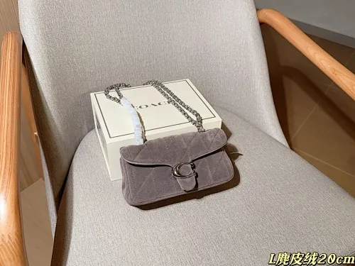 All Categories Official Website "Brand Women's Bags" Women's Bags 💙 COACH 2025 New Coach Suede Fabric Tabby20 Bacchus Bag