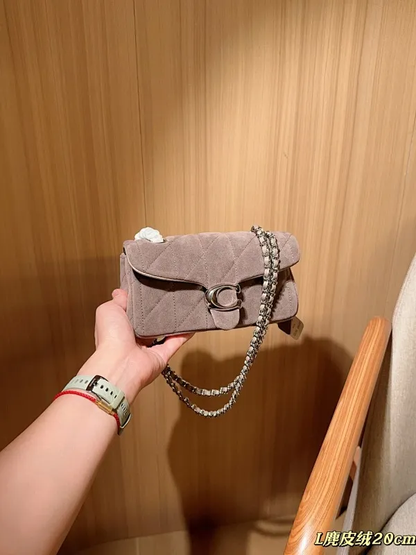 All Categories Official Website "Brand Women's Bags" Women's Bags 💙 COACH 2025 New Coach Suede Fabric Tabby20 Bacchus Bag