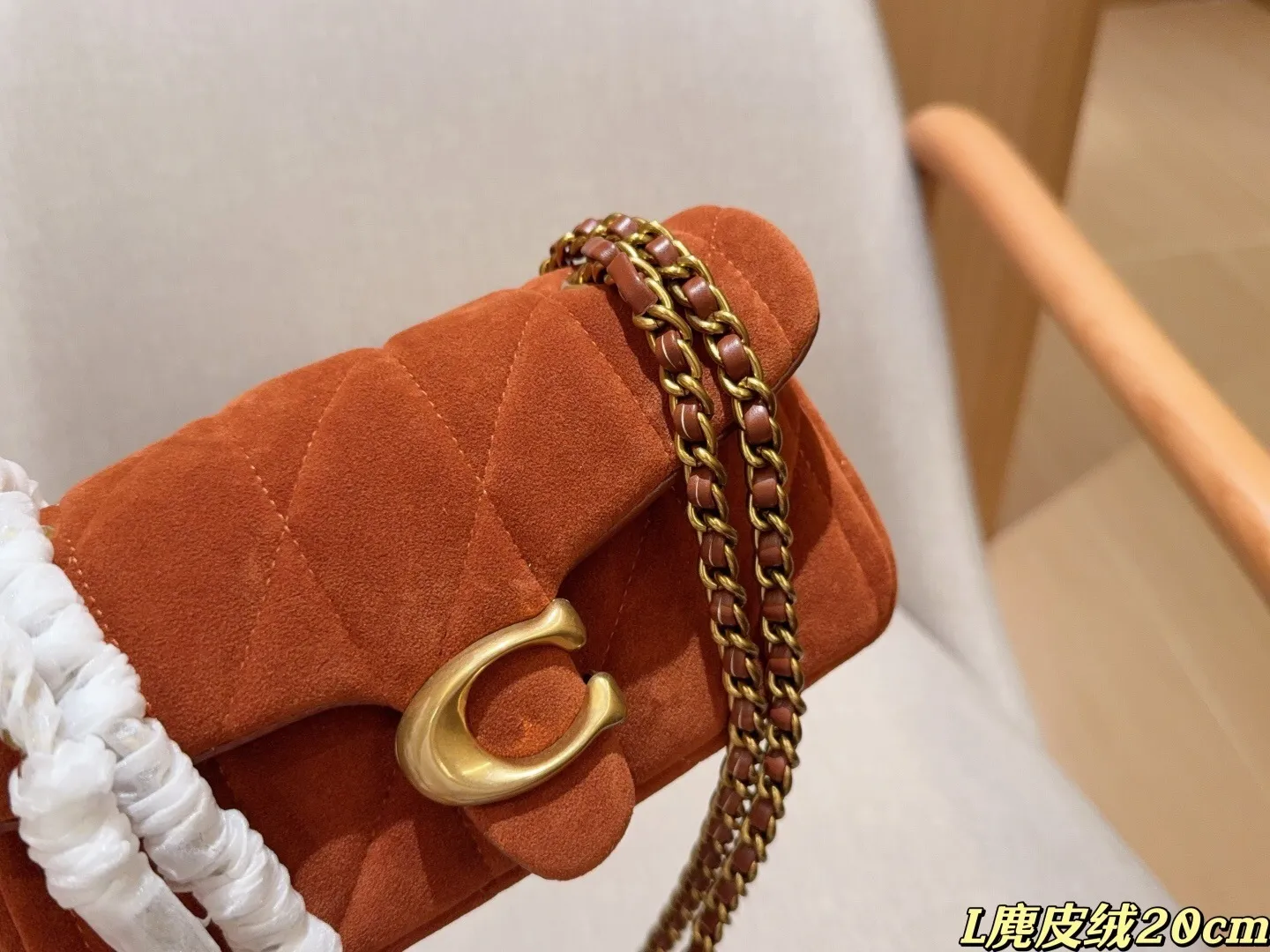 All Categories Official Website "Brand Women's Bags" Women's Bags 💙 COACH 2025 New Coach Suede Fabric Tabby20 Bacchus Bag