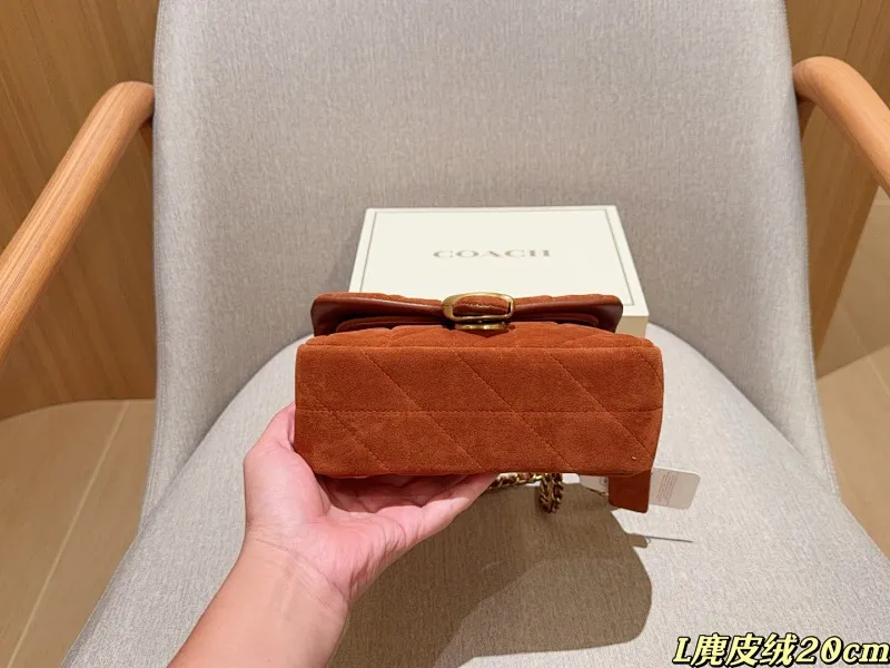 All Categories Official Website "Brand Women's Bags" Women's Bags 💙 COACH 2025 New Coach Suede Fabric Tabby20 Bacchus Bag
