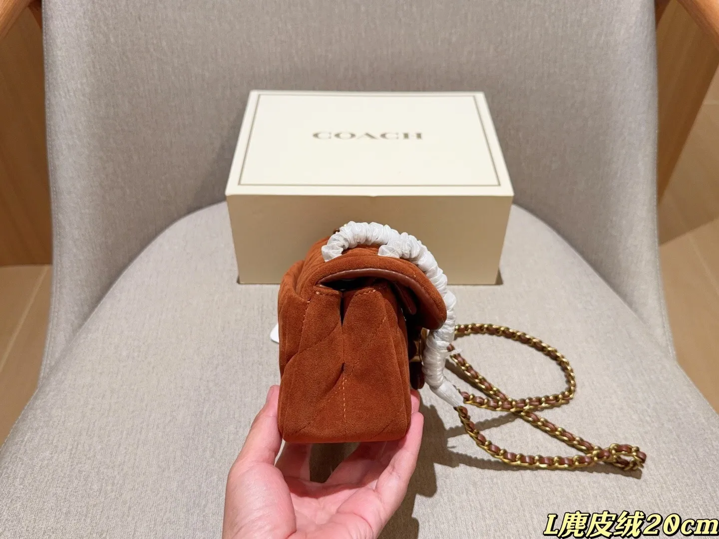 All Categories Official Website "Brand Women's Bags" Women's Bags 💙 COACH 2025 New Coach Suede Fabric Tabby20 Bacchus Bag