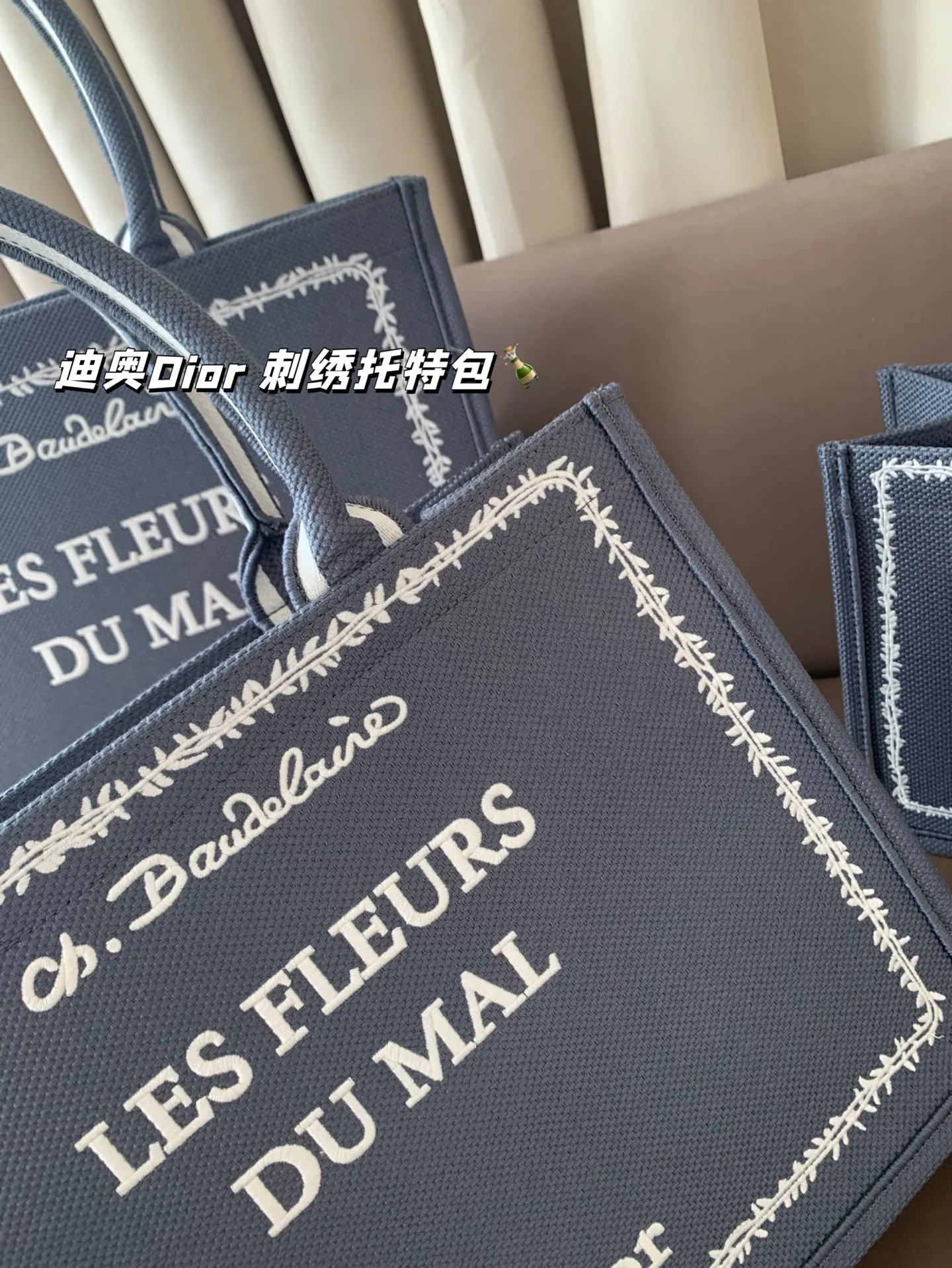 All Categories Official Website "Brand Women's Bags" Women's Bags 💙 DIOR 2025 New DIOR Embroidered Tote Bag