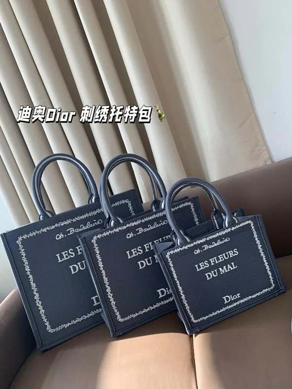 All Categories Official Website "Brand Women's Bags" Women's Bags 💙 DIOR 2025 New DIOR Embroidered Tote Bag