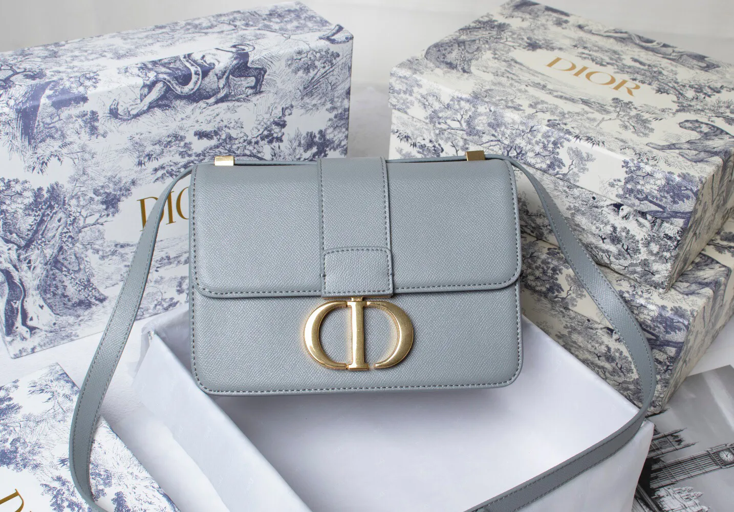 All Categories Official Website "Brand Women's Bags" Women's Bags 💙 DIOR 2022 Official Early Spring New Dior* r Palm Print Series Montaigne Bag Wholesale 58002000