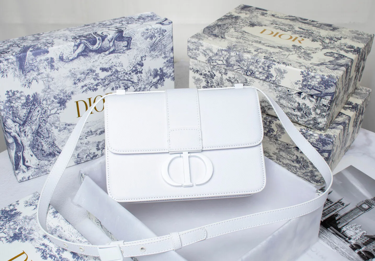 All Categories Official Website "Brand Women's Bags" Women's Bags 💙 DIOR 2022 Official Early Spring New Dior* r Palm Print Series Montaigne Bag Wholesale 58002000
