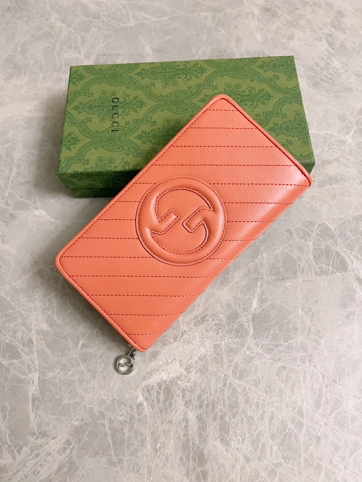 💰480🇭🇺🇭🇺Gucci Blondie series full zipper wallet Model: 760312 Size: 11 (length) x 19.5 (width) x 3cm (thickness) Color: pink/original leather. Made in Italy