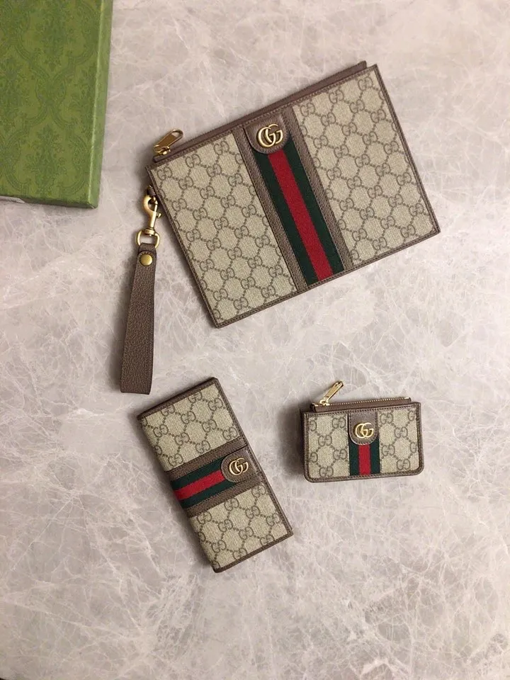 💰 340 🇭🇺🇭🇺The latest GG～Supreme canvas card holder coin purse, 🥞🥞environmentally friendly materials, original factory cowhide piping🥞🥞viscose fiber lining, oval interlocking double G leather label🥞🥞 Size: 12x7.5x1cm Color: brown/pvc. Model: 671723