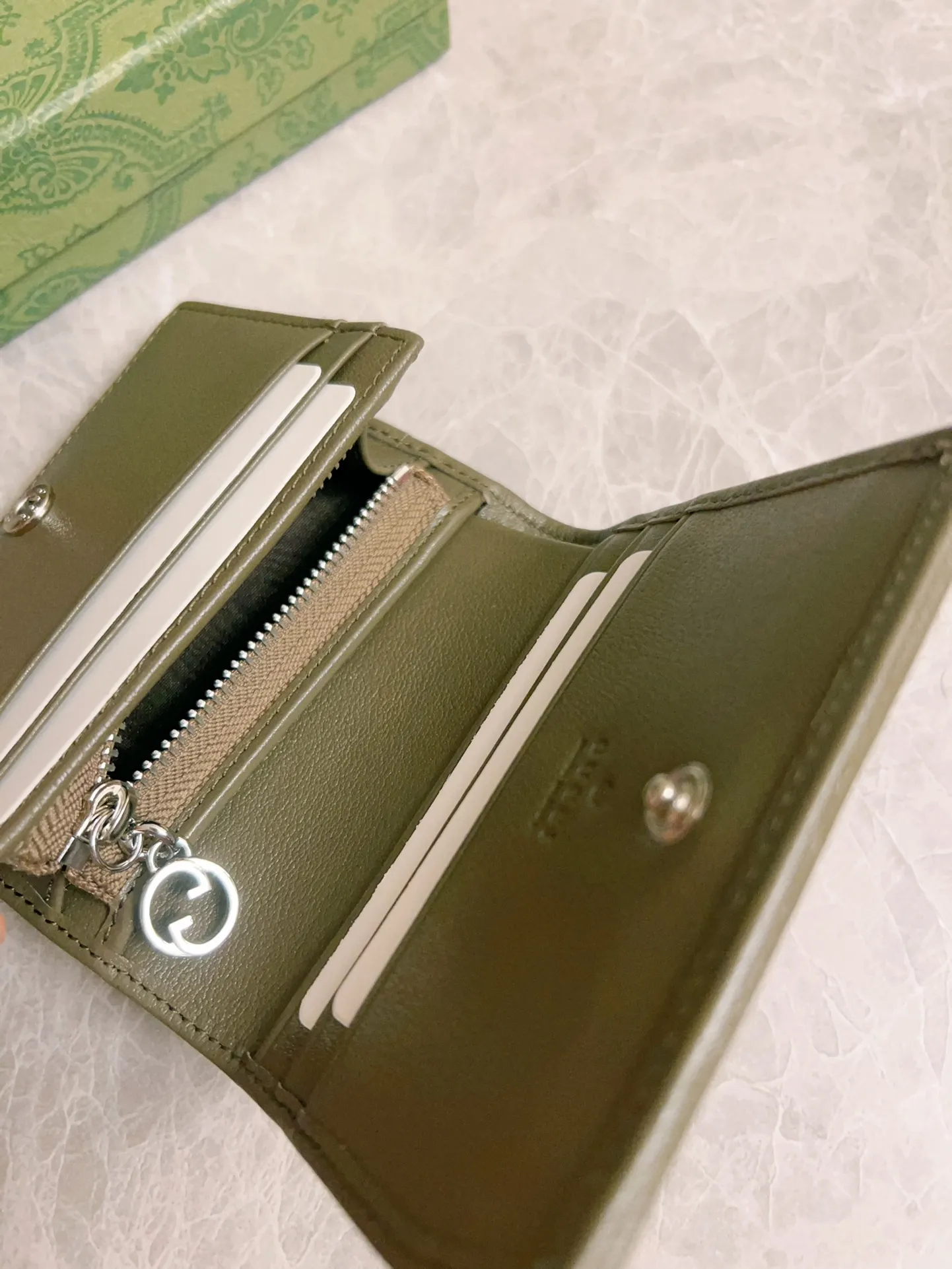 💰410 🇭🇺🇭🇺Gucci Blondie series card holder wallet Model: 760317 Size: 11x8.5x3cm (thick) Color: white, black, gray, brown, pink, green/original leather. Made in Italy