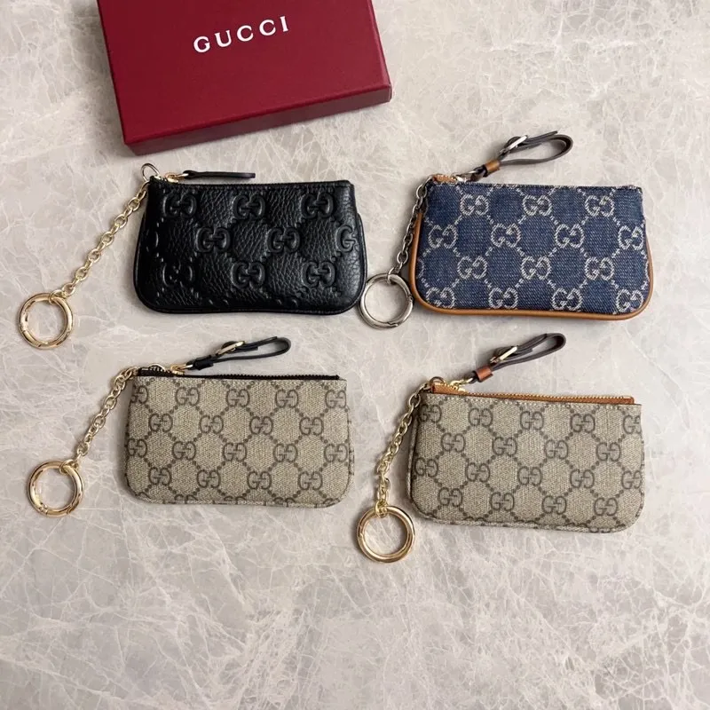 💰320 🇮🇹🇮🇹Gucci’s latest GG Supreme premium PVC with original cowhide small wallet/key bag/lipstick bag🌾🌾Model: 819113, size: 12×7.5cm