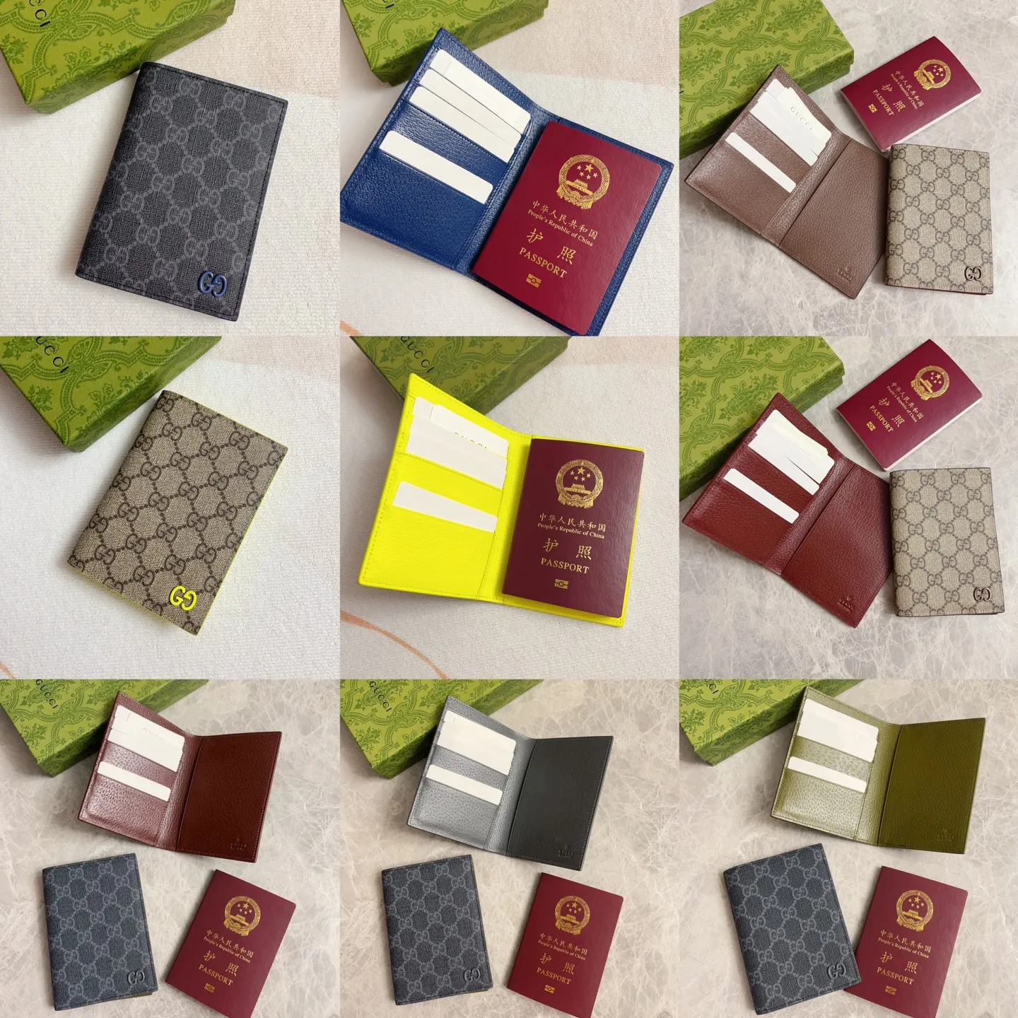 💰340 🇭🇺🇭🇺Gucci’s latest collection ~ Passport holder 🧬🧬The contrasting two-tone design makes the GG logo emblazoned on the body of the bag shine. 🧬🧬The fabric is made of black GG, and the lining is made of contrasting cowhide. 🧬🧬Black GG Supreme canvas, brown rubber/fluoro green Size: 13.5x 9.5cm Model: 795229