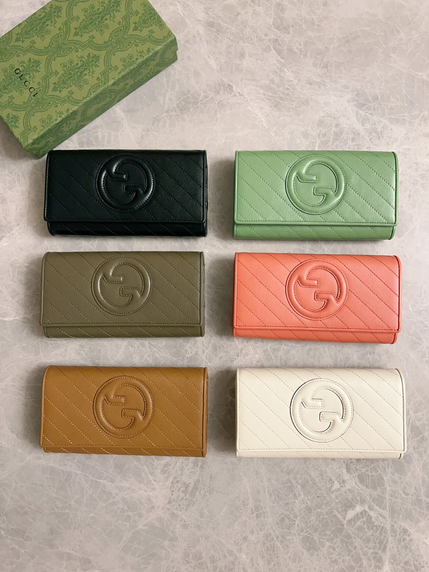 💰480🇭🇺🇭🇺Gucci Blondie series full zipper wallet Model: 760302 Size: 19.5x11x3cm (thick) Color: white, black, gray, brown, pink, green/original leather. Made in Italy