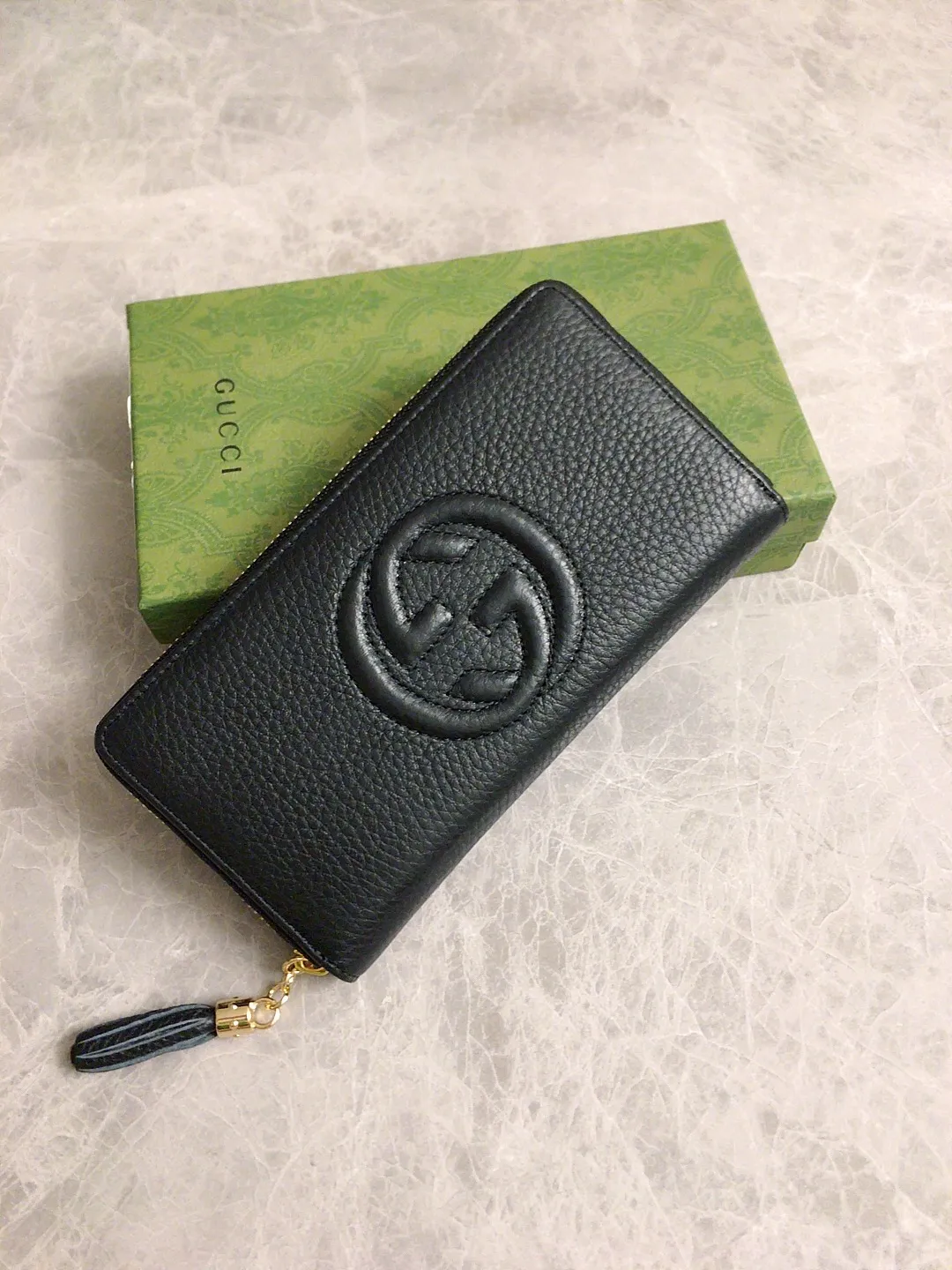 💰420 🇮🇹🇮🇹All the pictures above are in stock🗺🗺Be sure to do your best! ! Women's Zipper Wallet 308004 Original textured cowhide 🗺🗺Original hardware, low-key and elegant, super stylish, fashionable 🗺🗺 Black 🍻🍻Size 19.5-10-2.5