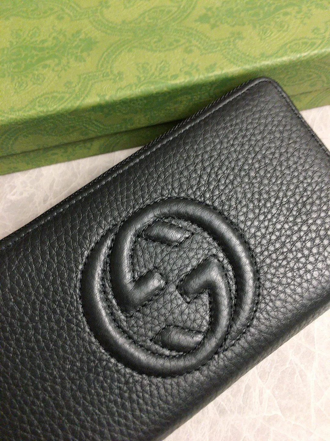💰420 🇮🇹🇮🇹All the pictures above are in stock🗺🗺Be sure to do your best! ! Women's Zipper Wallet 308004 Original textured cowhide 🗺🗺Original hardware, low-key and elegant, super stylish, fashionable 🗺🗺 Black 🍻🍻Size 19.5-10-2.5