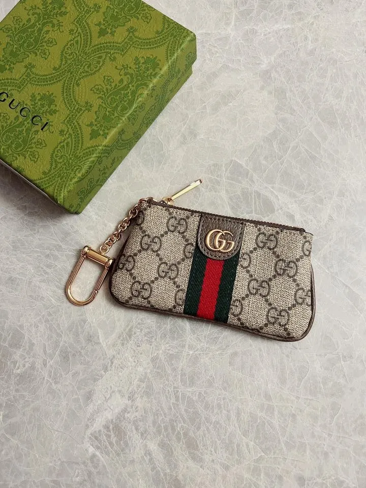 💰340🇭🇺🇭🇺GG brand new small coin purse~lipstick bag🪅🪅made of imported cowhide leather and PVC , 🪅🪅 with exquisite original factory double G hardware 🪅🪅, flexible and unique hook buckle, small and exquisite, great effect, model: 671722, color: brown pvc, size: 12x7.5x1.5cm