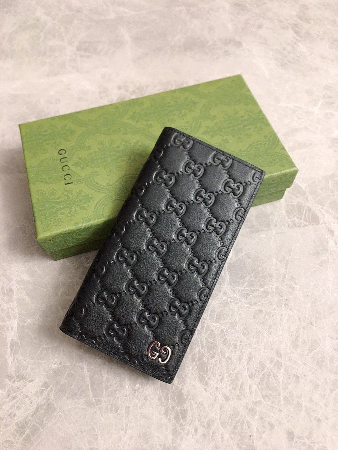 💰360🇭🇺🇭🇺New men's suit clip wallet👓👓Counter quality, authentic mold opening, real shot! 👓👓Original cowhide~Using hot-pressed exquisite printing, thick to the touch, with the latest~double GG metal logo👓👓Fashionable and generous, low-key luxury,👓👓Model: 473920, size: 19x 10cm