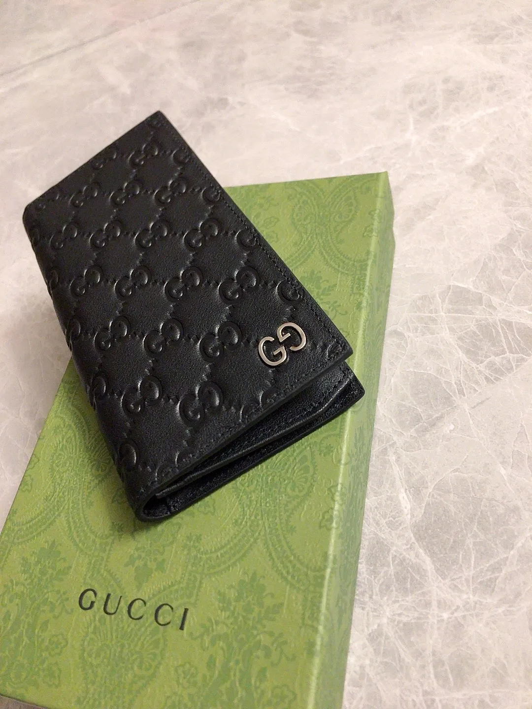 💰360🇭🇺🇭🇺New men's suit clip wallet👓👓Counter quality, authentic mold opening, real shot! 👓👓Original cowhide~Using hot-pressed exquisite printing, thick to the touch, with the latest~double GG metal logo👓👓Fashionable and generous, low-key luxury,👓👓Model: 473920, size: 19x 10cm