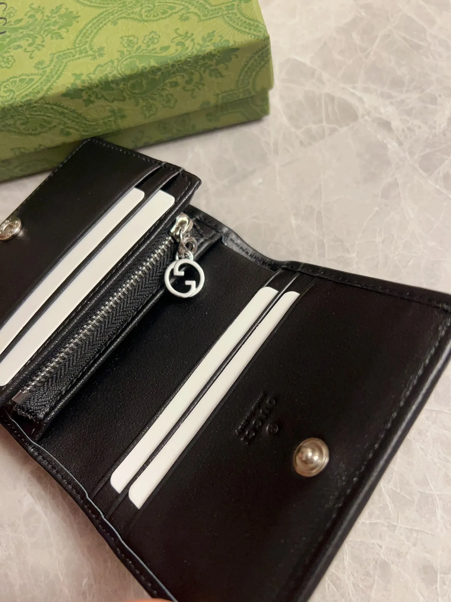 💰410 🇭🇺🇭🇺Gucci Blondie series card holder wallet Model: 760317 Size: 11x8.5x3cm (thick) Color: white, black, gray, brown, pink, green/original leather. Made in Italy