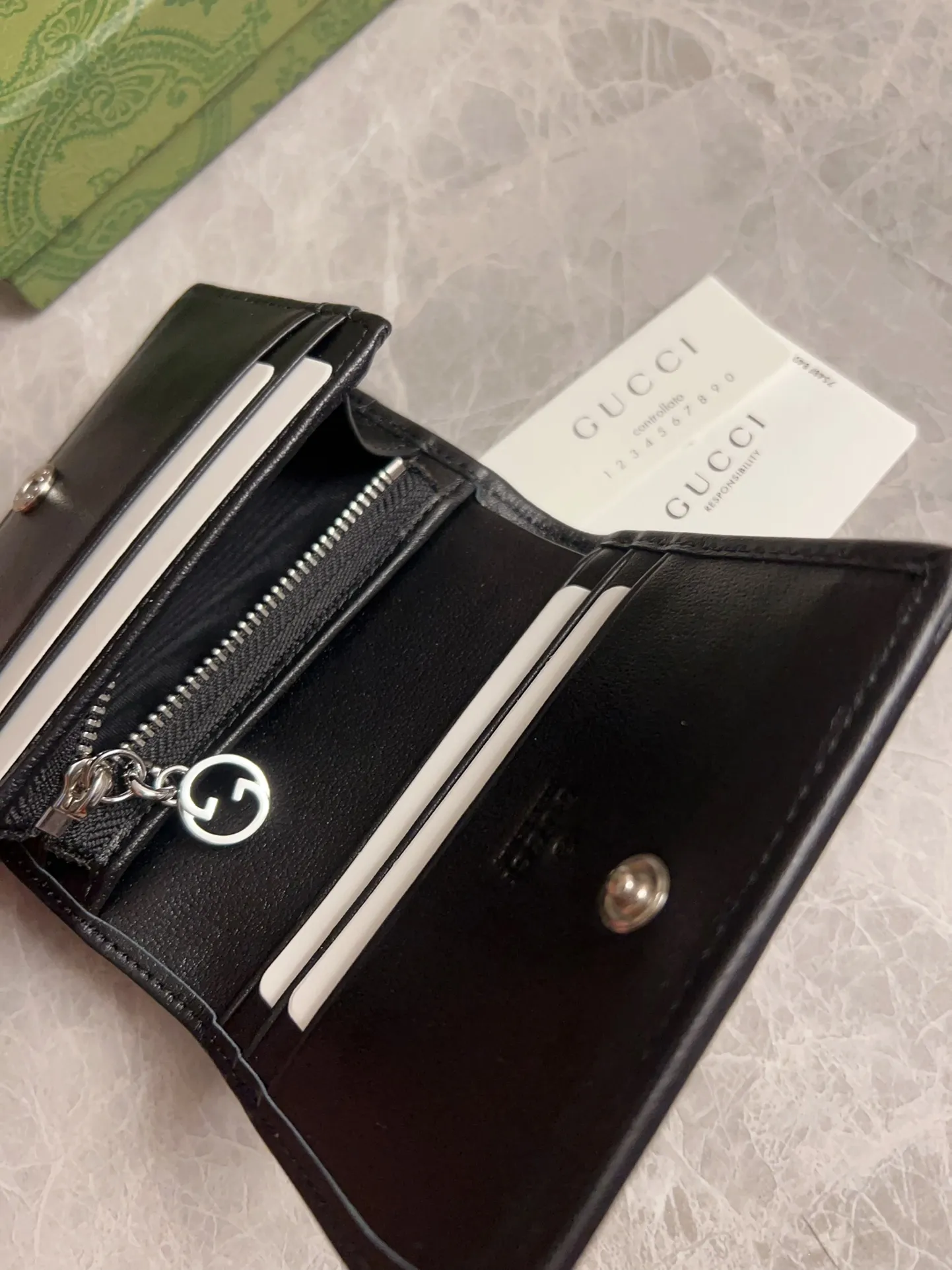 💰410 🇭🇺🇭🇺Gucci Blondie series card holder wallet Model: 760317 Size: 11x8.5x3cm (thick) Color: white, black, gray, brown, pink, green/original leather. Made in Italy