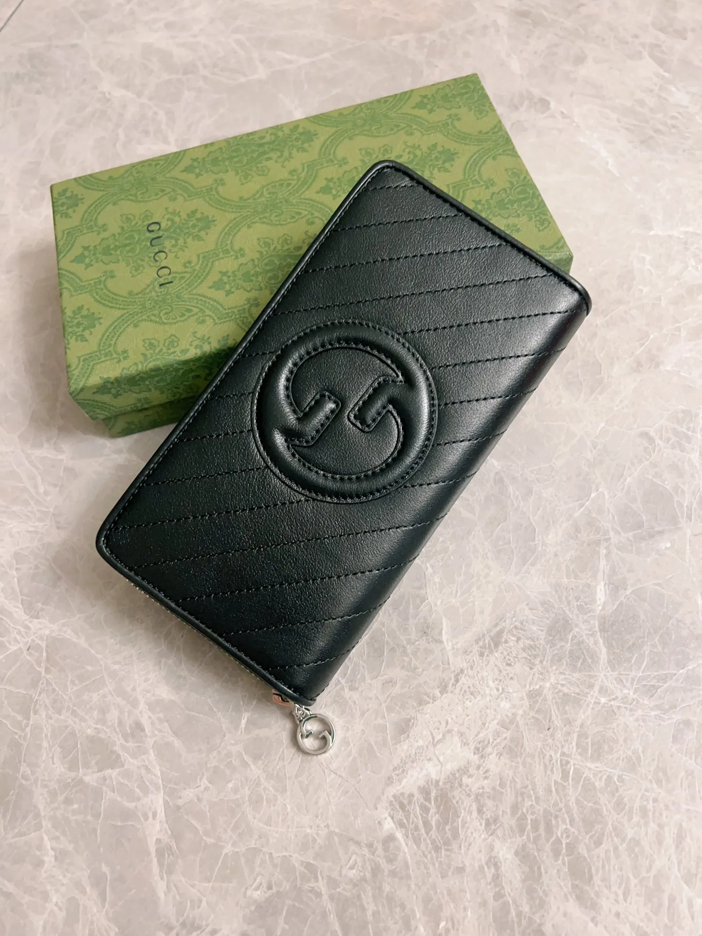 💰480🇭🇺🇭🇺Gucci Blondie series full zipper wallet Model: 760312 Size: 11 (length) x 19.5 (width) x 3cm (thickness) Color: black/original leather. Made in Italy
