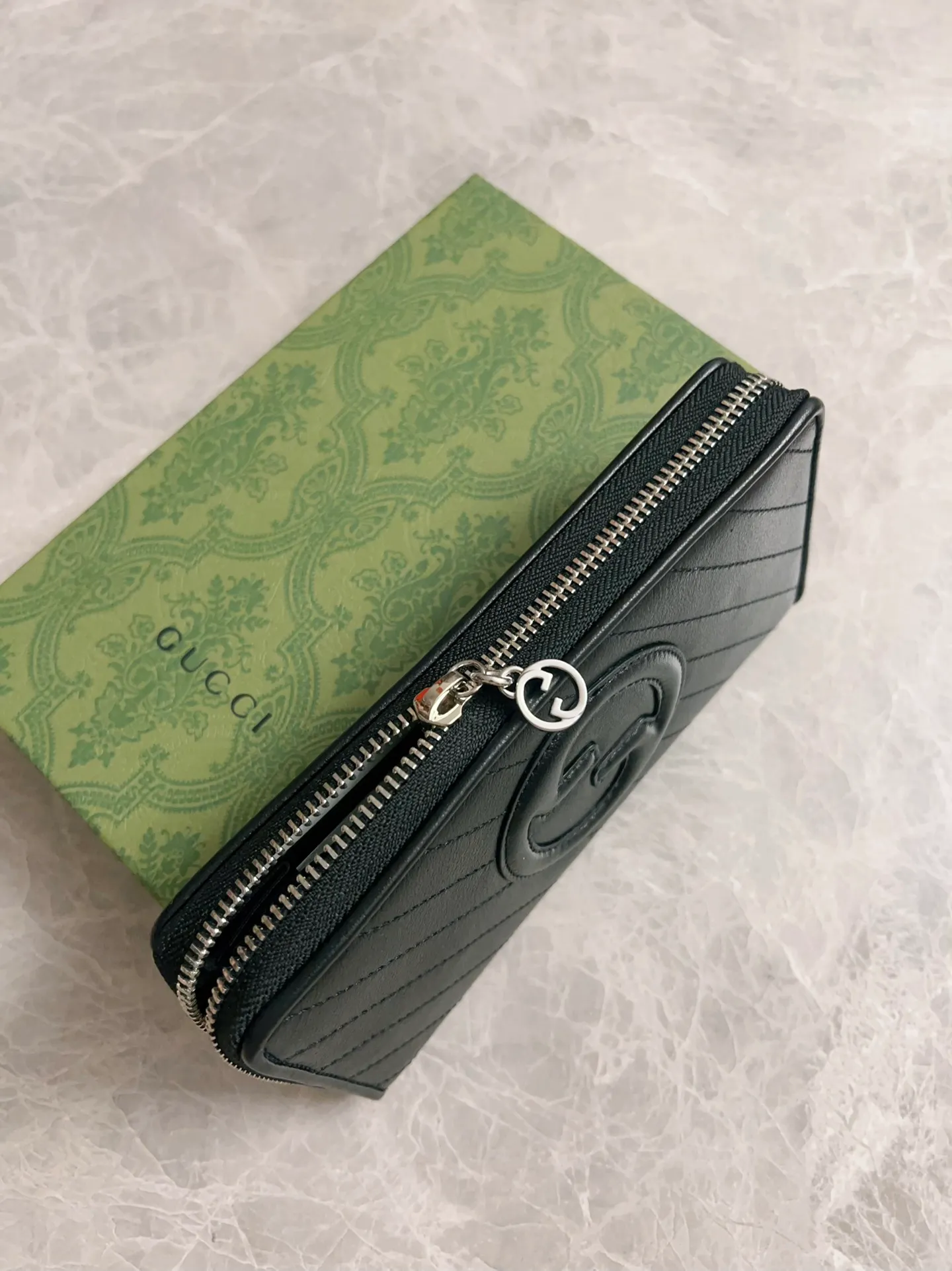 💰480🇭🇺🇭🇺Gucci Blondie series full zipper wallet Model: 760312 Size: 11 (length) x 19.5 (width) x 3cm (thickness) Color: black/original leather. Made in Italy