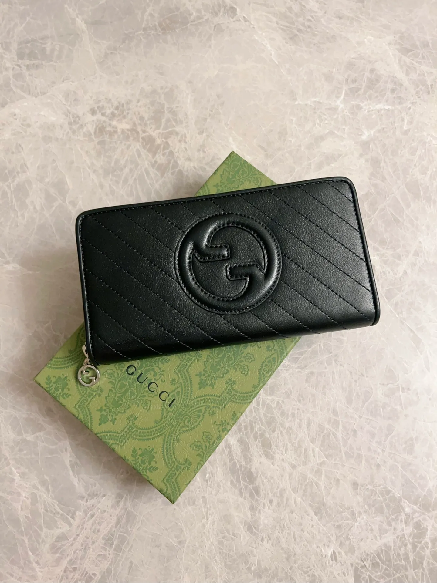 💰480🇭🇺🇭🇺Gucci Blondie series full zipper wallet Model: 760312 Size: 11 (length) x 19.5 (width) x 3cm (thickness) Color: black/original leather. Made in Italy