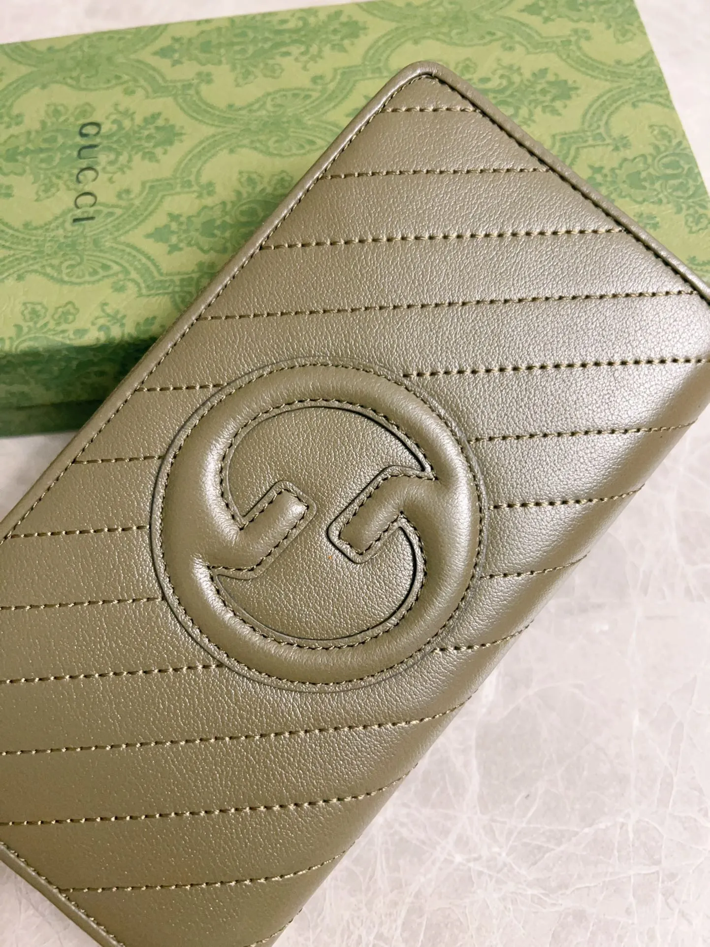 💰480🇭🇺🇭🇺Gucci Blondie series full zipper wallet Model: 760312 Size: 11 (length) x 19.5 (width) x 3cm (thickness) Color: gray/original leather. Made in Italy