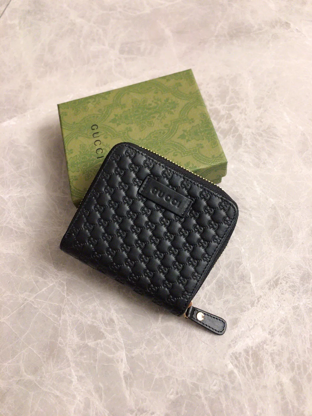 💰390🇭🇺🇭🇺Gucci’s latest 3-fold zipper small wallet ~ original leather-pressed small G🎡🎡No matter the materials, workmanship, logo, stamping, wiring, every detail will fully express the wonderful connotation of *10*3cm Color: black, peony red, pink, exquisite 3 colors