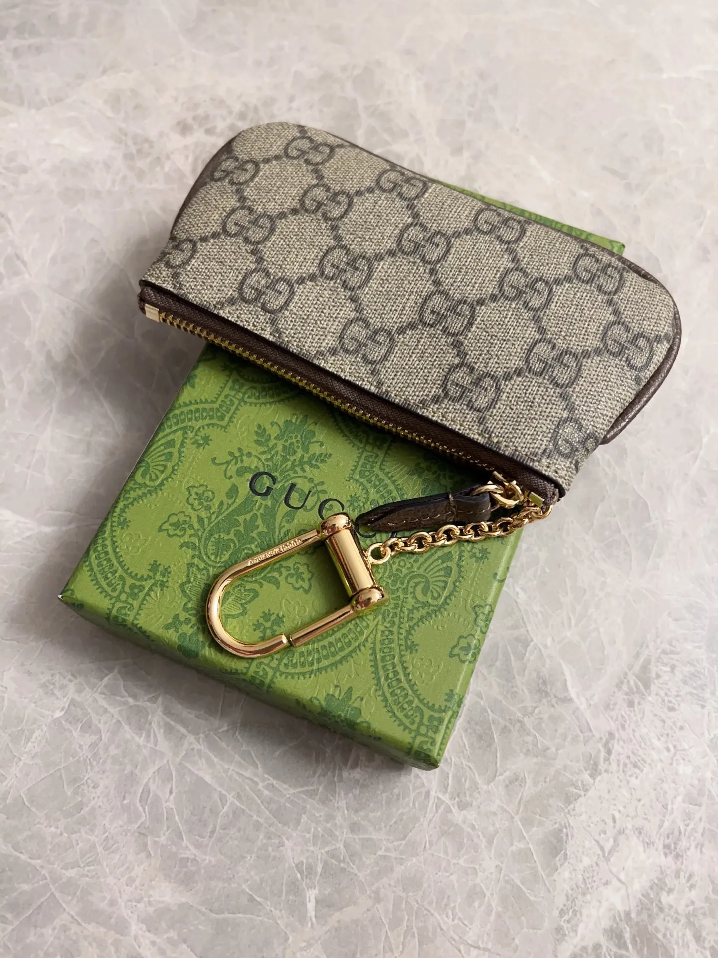 💰340 🇭🇺🇭🇺GG brand new small coin purse ~ lipstick bag 🪅🪅 Made of imported cowhide leather and PVC , 🪅🪅 with exquisite original factory double G hardware 🪅🪅, flexible and unique hook buckle, small and exquisite, great effect, model: 772321, color: brown pvc, size: 12x7.5x1.5cm