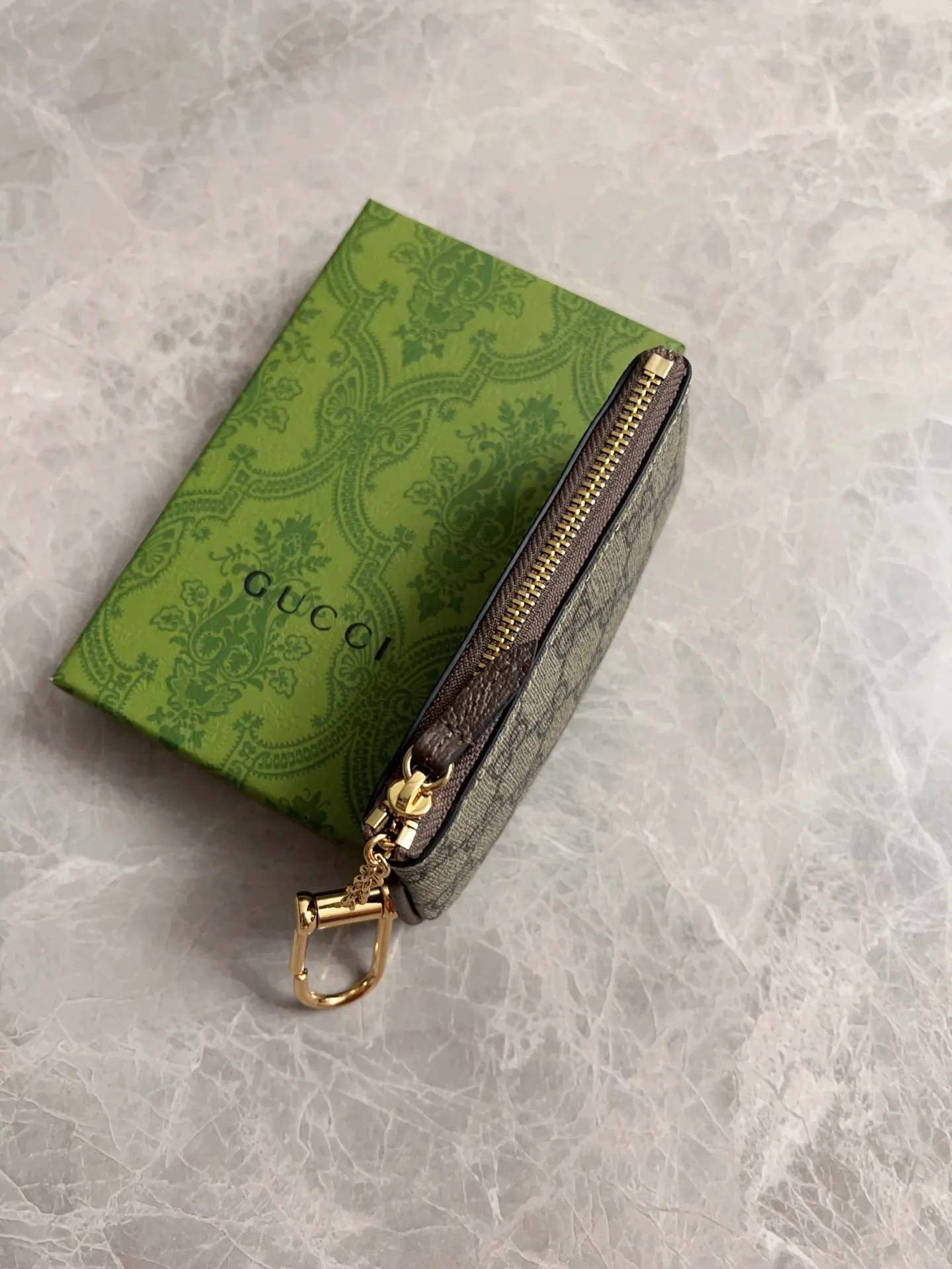 💰340 🇭🇺🇭🇺GG brand new small coin purse ~ lipstick bag 🪅🪅 Made of imported cowhide leather and PVC , 🪅🪅 with exquisite original factory double G hardware 🪅🪅, flexible and unique hook buckle, small and exquisite, great effect, model: 772321, color: brown pvc, size: 12x7.5x1.5cm