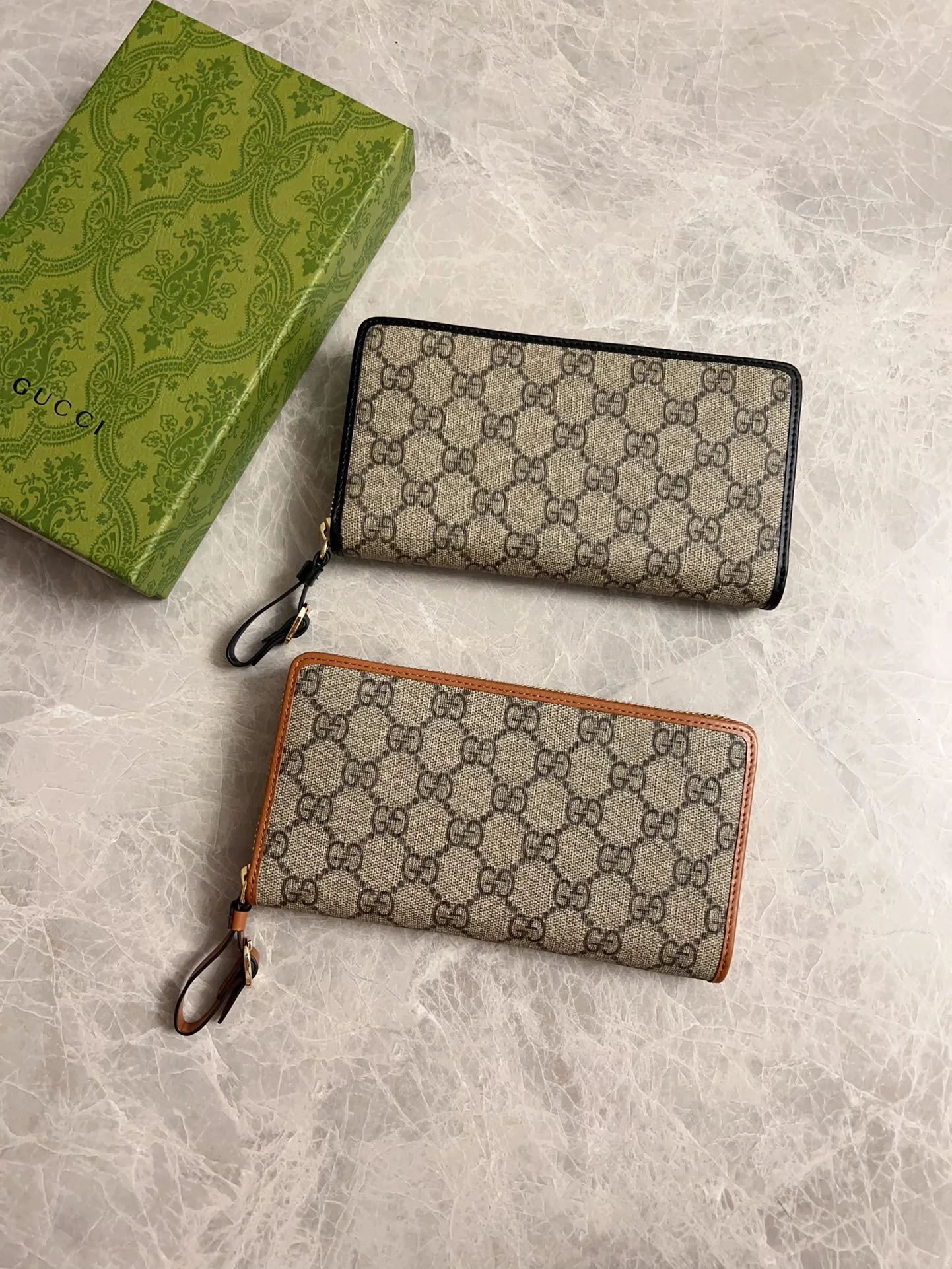 💰460 🇮🇹🇮🇹Gucci’s latest GG Supreme premium PVC with original cowhide leather wallet🌾🌾Model: 821803, size: 19×10x2.5cm