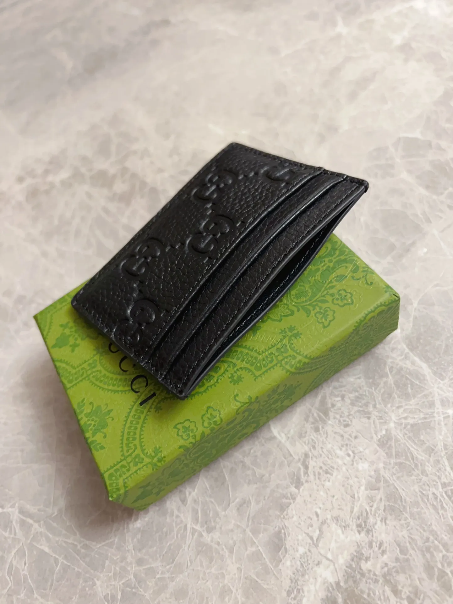 💰230🇮🇹🇮🇹New GG Emblem series super soft pink embossed/full card bag💋💋Model: 815883, size: 10x7cm