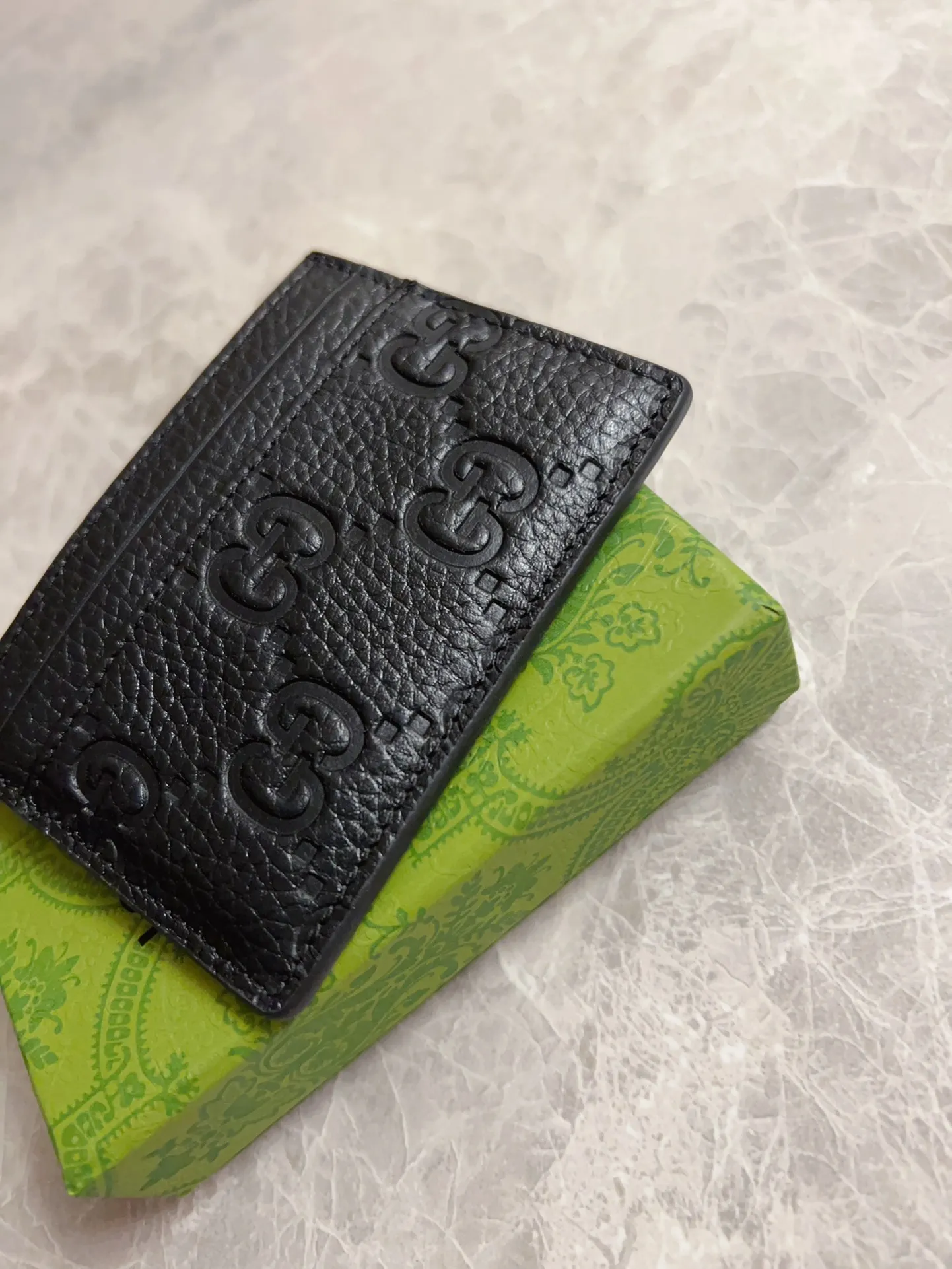 💰230🇮🇹🇮🇹New GG Emblem series super soft pink embossed/full card bag💋💋Model: 815883, size: 10x7cm