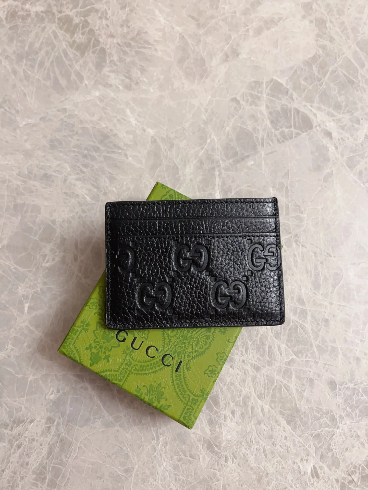 💰230🇮🇹🇮🇹New GG Emblem series super soft pink embossed/full card bag💋💋Model: 815883, size: 10x7cm
