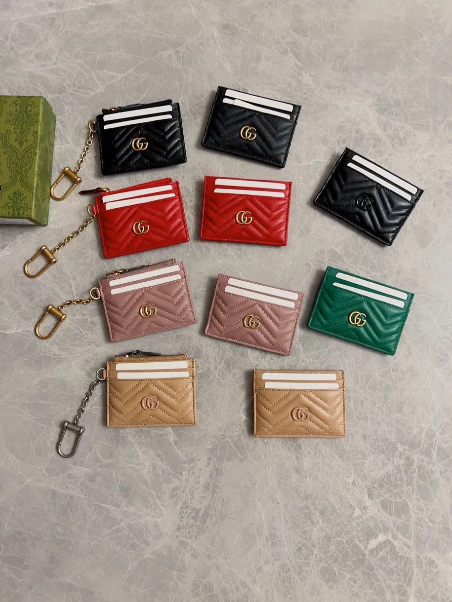💰210 🇭🇺🇭🇺 The latest ~ GG Marmont card holder 🦄🦄 quilted with humanoid pattern, 🦄🦄 with GG logo pattern on the back, bronze hardware accessories 🦄🦄Model number: 443127, size: W10*H7cm, color: black, red, dark green, nude pink
