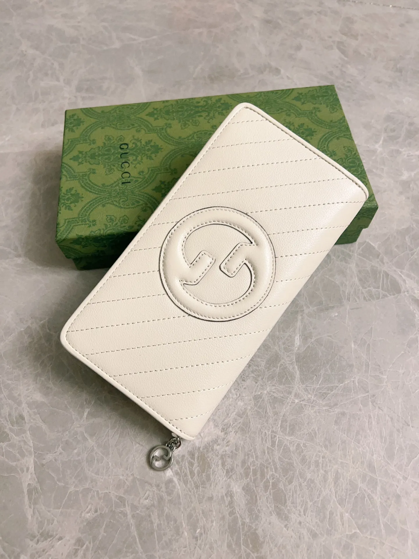 💰480🇭🇺🇭🇺Gucci Blondie series full zipper wallet Model: 760312 Size: 11 (length) x 19.5 (width) x 3cm (thickness) Color: white/original leather. Made in Italy