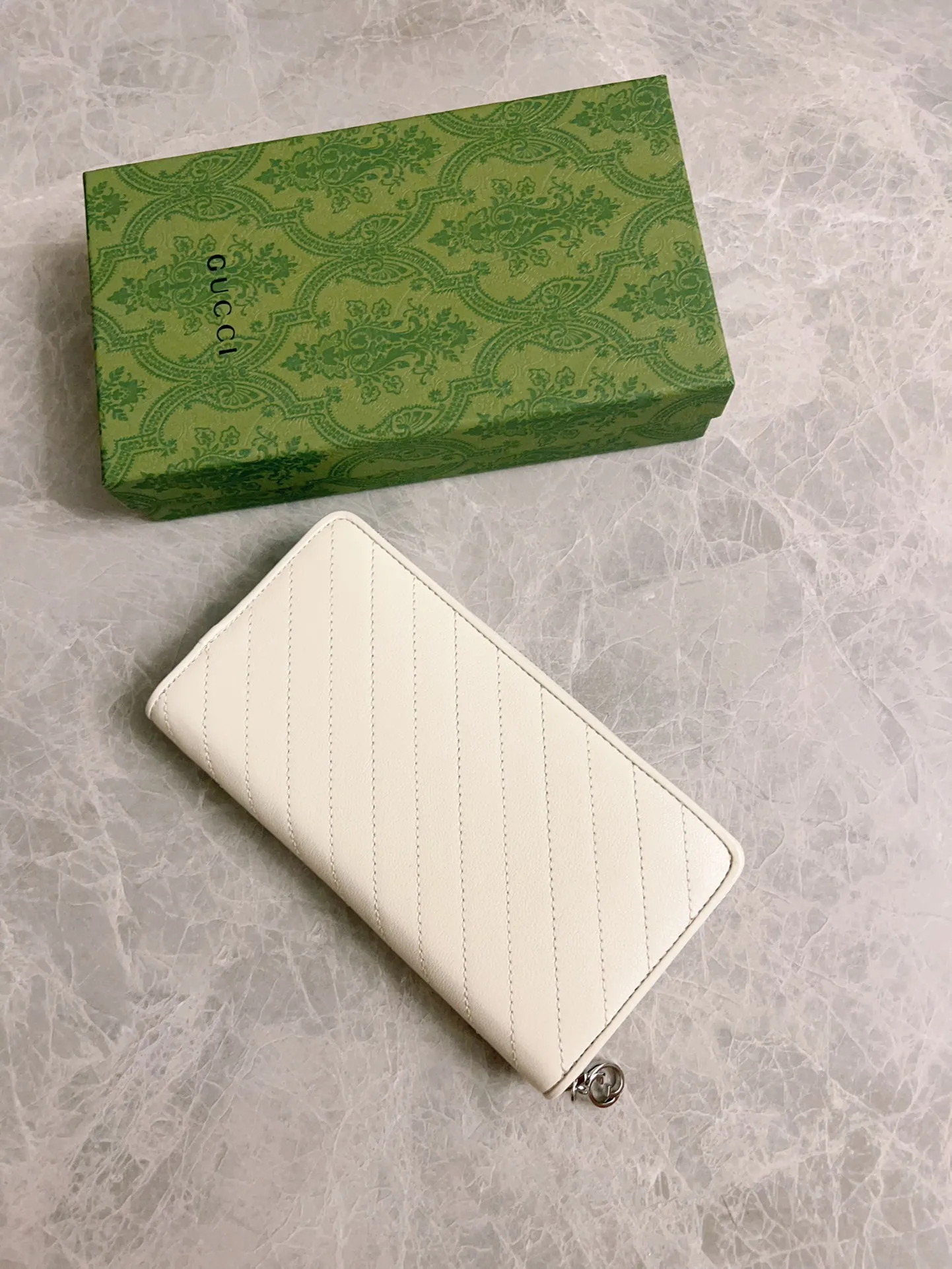 💰480🇭🇺🇭🇺Gucci Blondie series full zipper wallet Model: 760312 Size: 11 (length) x 19.5 (width) x 3cm (thickness) Color: white/original leather. Made in Italy