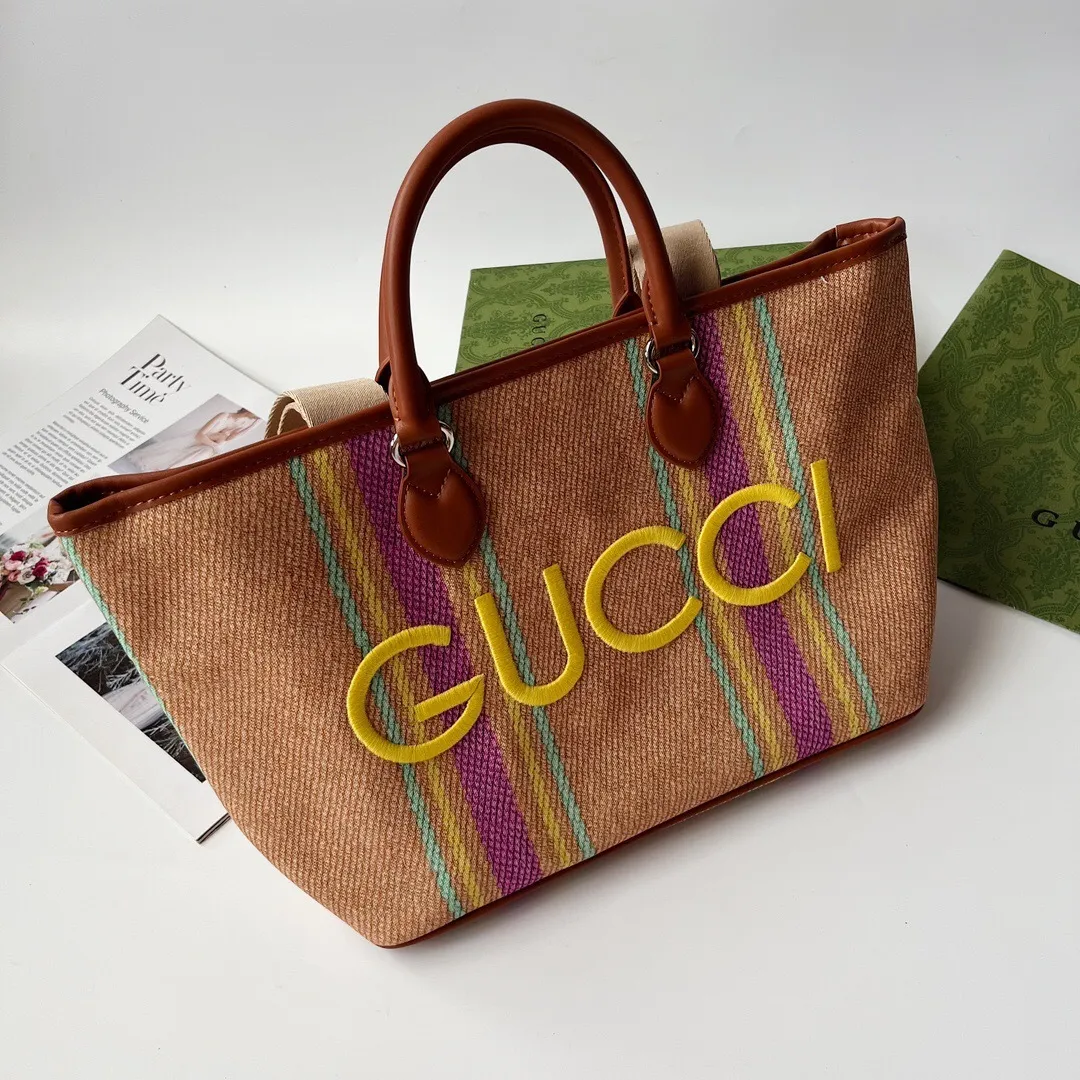 All Categories Official Website "Brand Women's Bags" Women's Bags 💙 GUCCI 2024 New GUCCI Tote Canvas Bag