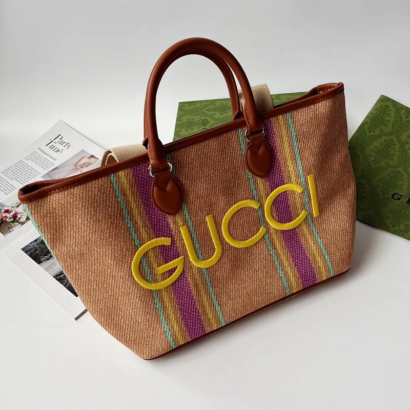 All Categories Official Website "Brand Women's Bags" Women's Bags 💙 GUCCI 2024 New GUCCI Tote Canvas Bag