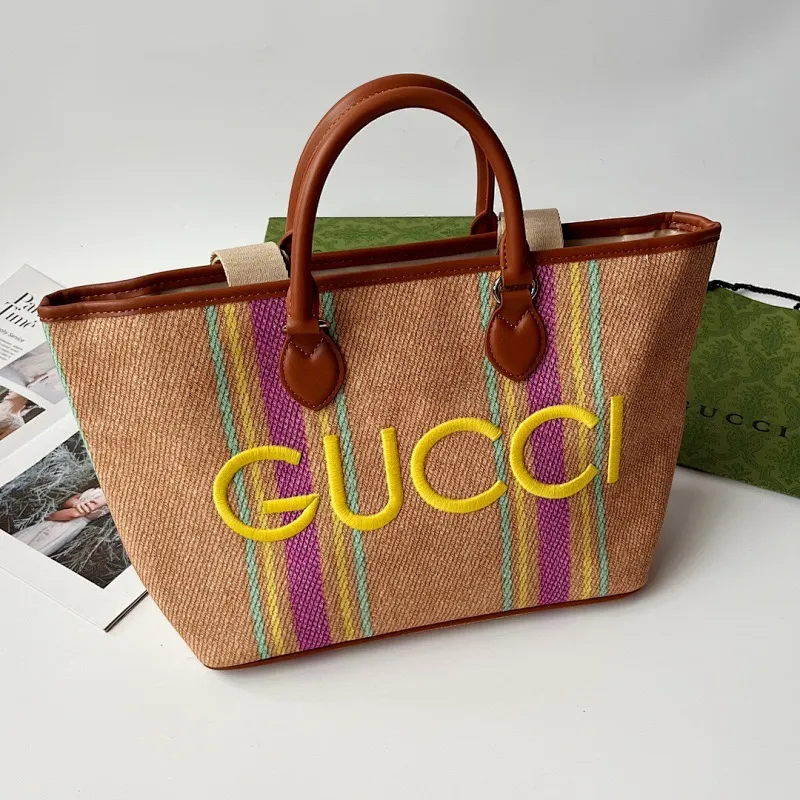 All Categories Official Website "Brand Women's Bags" Women's Bags 💙 GUCCI 2024 New GUCCI Tote Canvas Bag