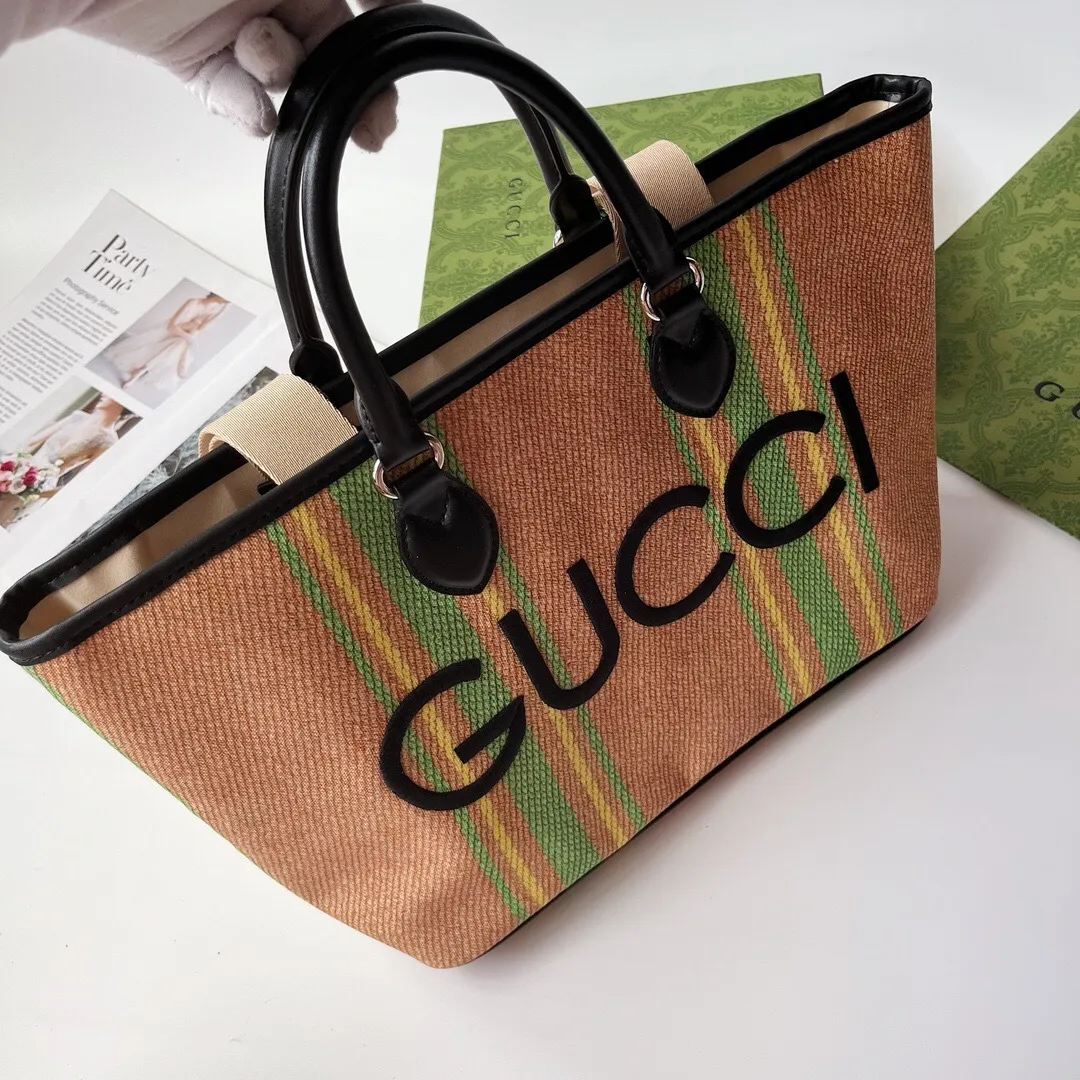 All Categories Official Website "Brand Women's Bags" Women's Bags 💙 GUCCI 2024 New GUCCI Tote Canvas Bag