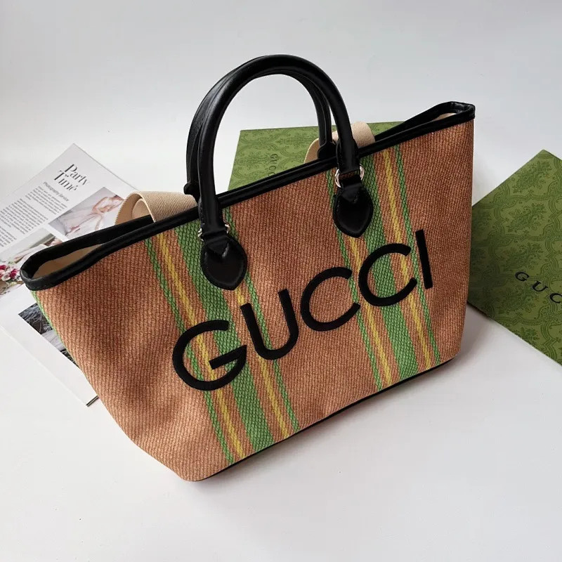All Categories Official Website "Brand Women's Bags" Women's Bags 💙 GUCCI 2024 New GUCCI Tote Canvas Bag