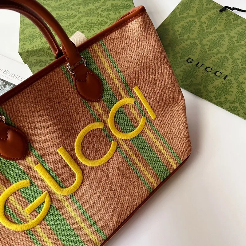 All Categories Official Website "Brand Women's Bags" Women's Bags 💙 GUCCI 2024 New GUCCI Tote Canvas Bag