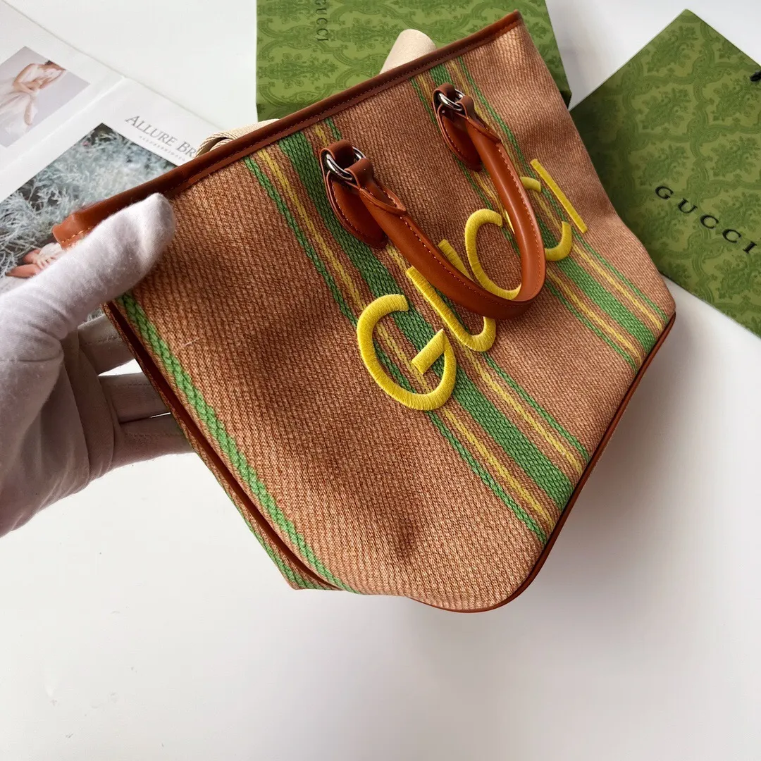 All Categories Official Website "Brand Women's Bags" Women's Bags 💙 GUCCI 2024 New GUCCI Tote Canvas Bag